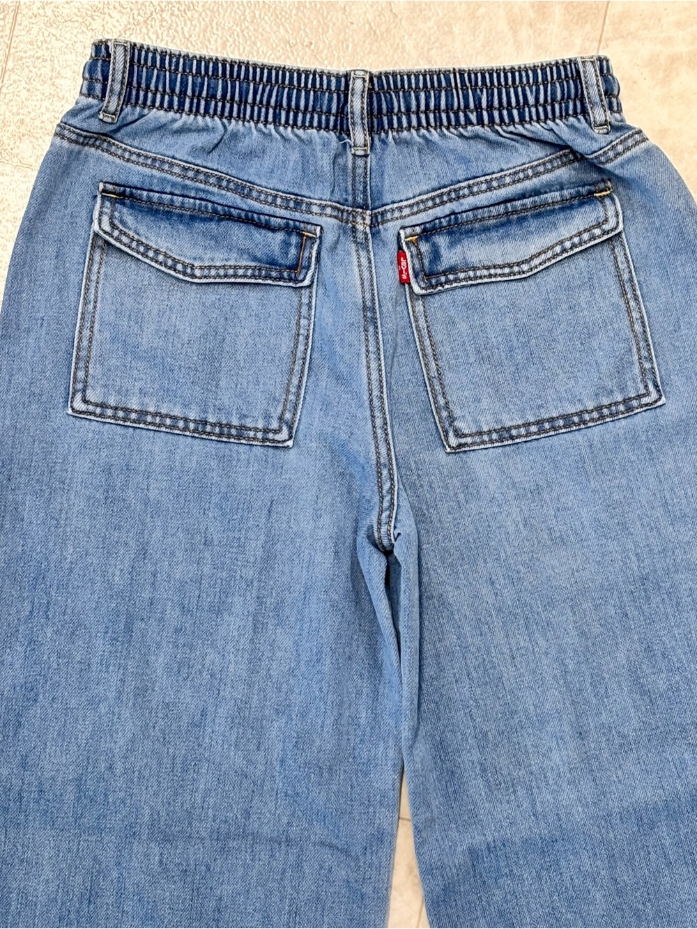 Levi’s High Rise Baggy Pull On Wide Leg Big Girls Large ( 12-14) EUC - Picture 9 of 13
